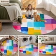thumbnail image 5 of Round Rugs 5Ft, Colorful Abstract Art Round Area Rug Washable Indoor Throw Carpet, Geometric Modern Oil Painting Soft Non Slip Circle Rug for Cabinet Bathroom Home Decor Aesthetic, 5 of 8