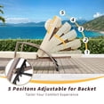 thumbnail image 4 of Ensemble de 2 Chaises Longues de Patio - Fauteuils Inclinables en Rotin Brun avec Coussins, 5 Positions Réglables pour Piscine/terrasse / Roues et Conception Pliable, 4 of 7