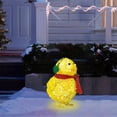 thumbnail image 1 of Adornos navideños para jardín, pollito con bufanda, escultura de jardín plana, luces de pollito, construcción resistente, 1 of 8