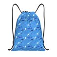 thumbnail image 1 of Saiise Cute Shark Pattern Sports Drawstring Backpack - String Swim Gym Bag with Wet Proof Pocket for Women&Men-Medium, 1 of 6