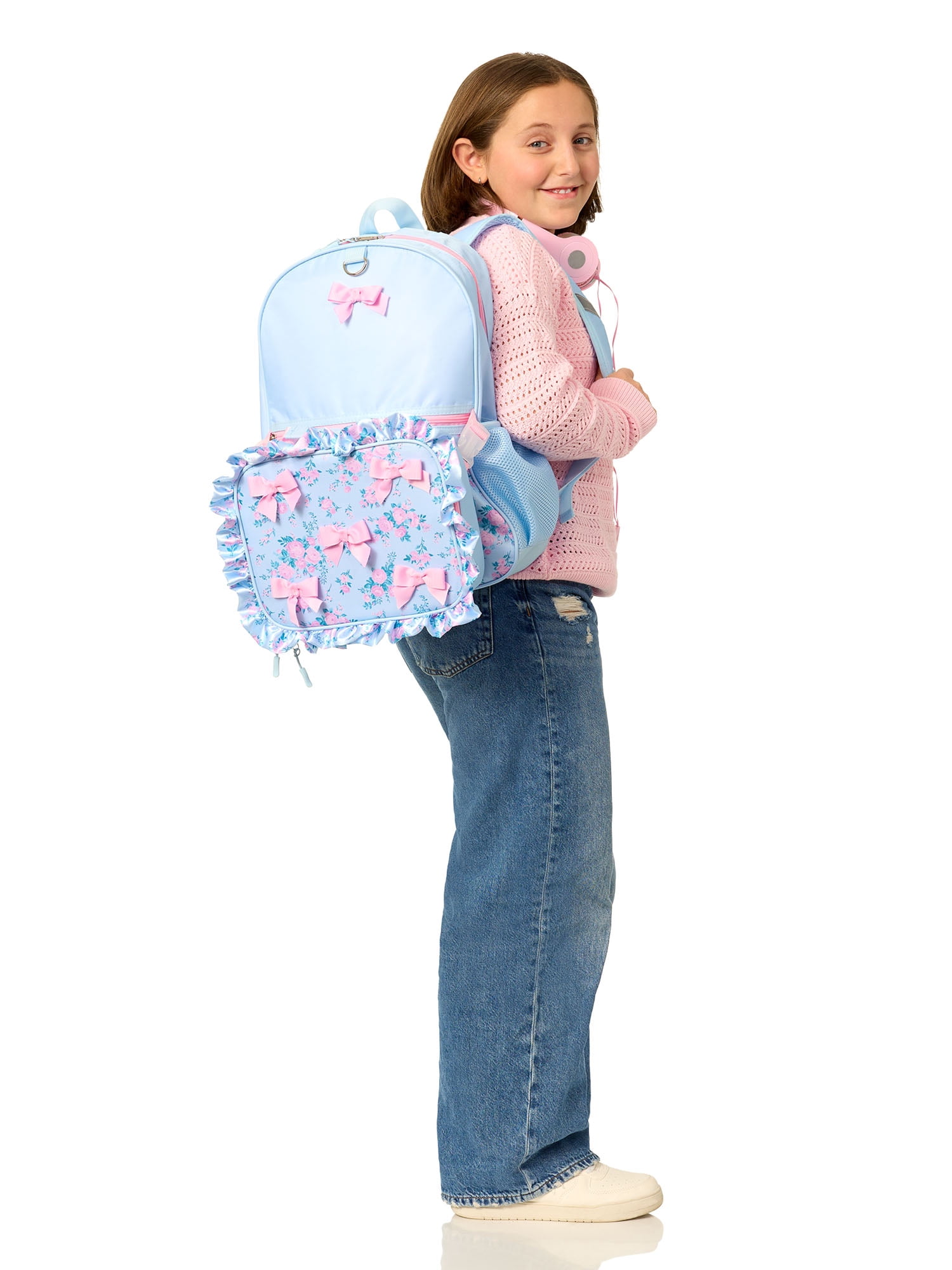 Schoolyard Vibes 17" 3 Piece Backpack Set with Headphones and Kids Lunch Box