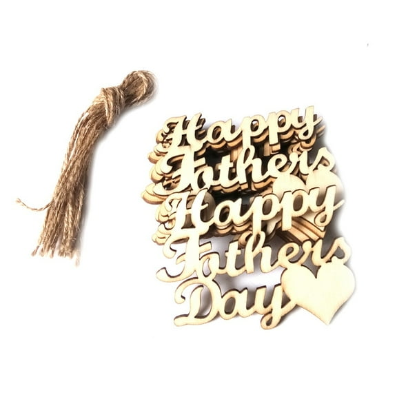 HOMEMAXS Happy Fathers Day Wood Hanging Decor 10pcs DIY Party Home Gathering 25cm Long