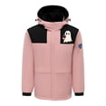thumbnail image 4 of Jinhomg Unisex Winter Rain Jacket Thermal Cozy 4 Heated Zones Heating Coats Plus Size Detachable Hooded Puffer Coat Without Battery Clearance Items for Women Pink M, 4 of 5