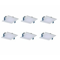 Halo 4 inch Dimmable LED Square Recessed Retrofit Lighting, Easy Downlight Installation, 10.8W (65W Eqv.), 701lm, Ceiling Can Lights, Energy Star, 4000K - 6 Pack