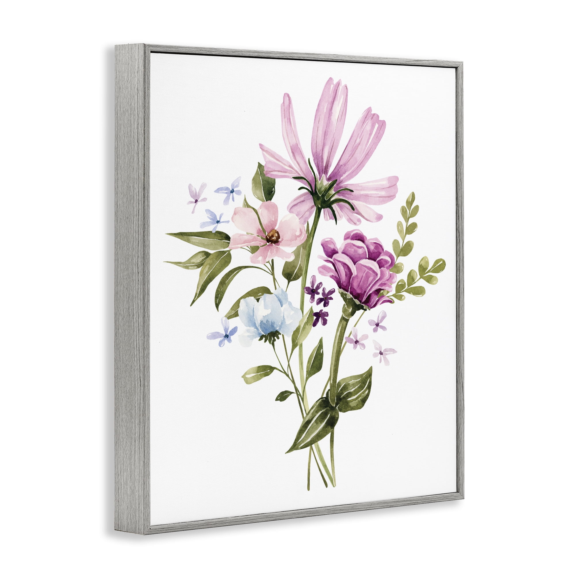 Stupell Industries Wildflower Fields Floral Bundle Gray Framed Giclee Art, design by Bethany Sandoval
