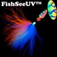 thumbnail image 2 of Panther Martin PMUVM_6_COB FishSeeUV Marabou Fishing Spinner Lure - Chartreuse Orange Blue - 6 (1/4 Oz), 2 of 4