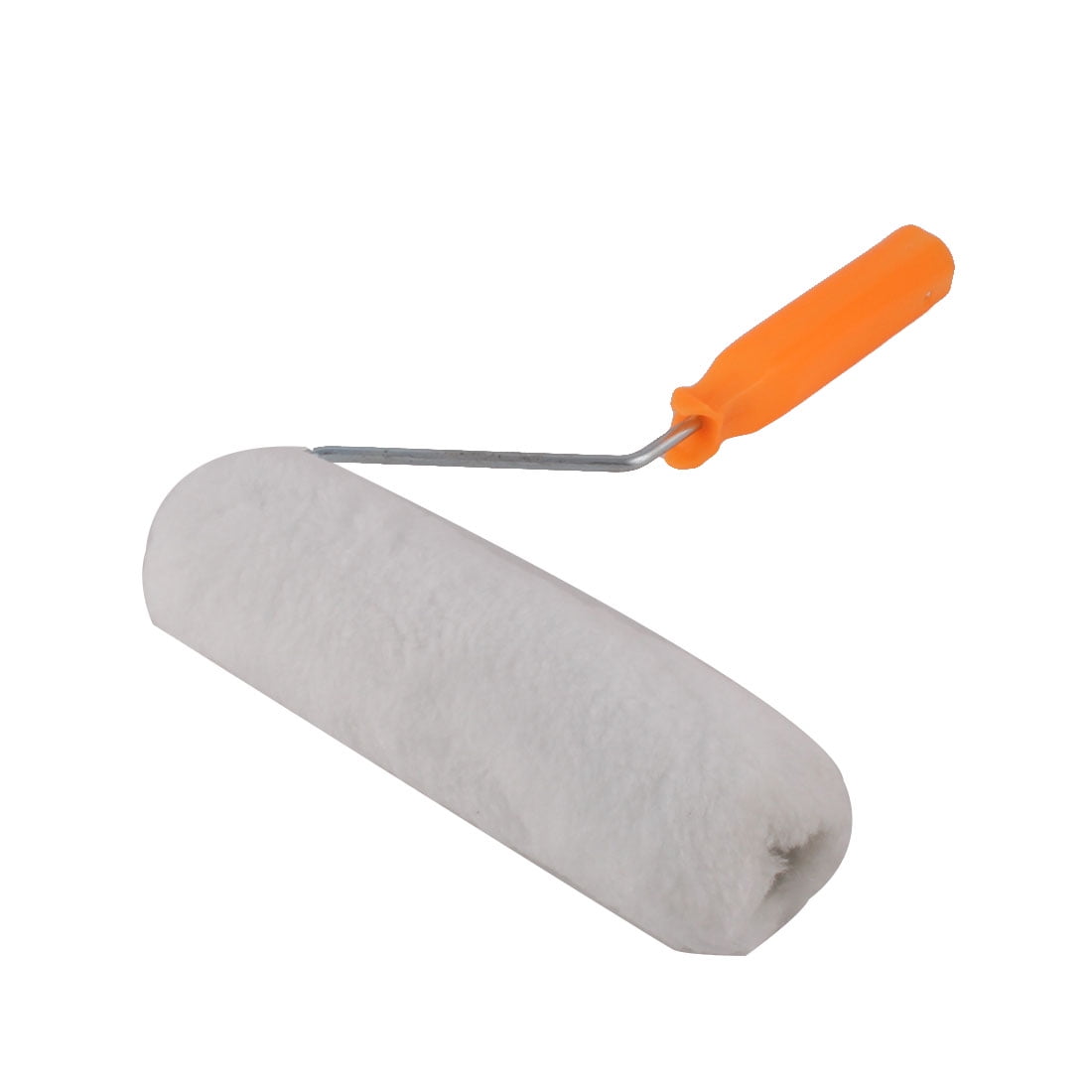 Plastic Handle Plush Sleeve Cover Floor Wall Paint Brush Roller White 8