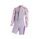 thumbnail image 1 of Traje de neopreno para niños con cremallera frontal, traje completo, traje de baño para mantener el calor, trajes de baño corporales Rosa 2XL, 1 of 9