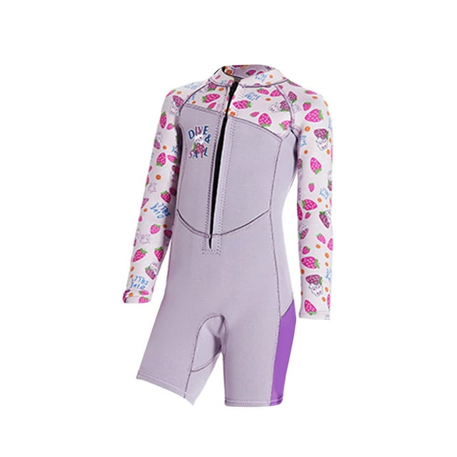 Traje de neopreno de buceo para niños, traje completo térmico, trajes de baño con cremallera frontal, manga larga