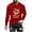 Red, variant on Fashionable Mens Printed Top with Long Sleeved Round Neck and Smiling Face Printed Top/Shirt