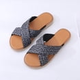 thumbnail image 4 of Pantuflas de fondo plano para mujer tejidas informales de tendencia cómoda de nuevo estilo de verano Wmkox8yii  hj789, 4 of 8