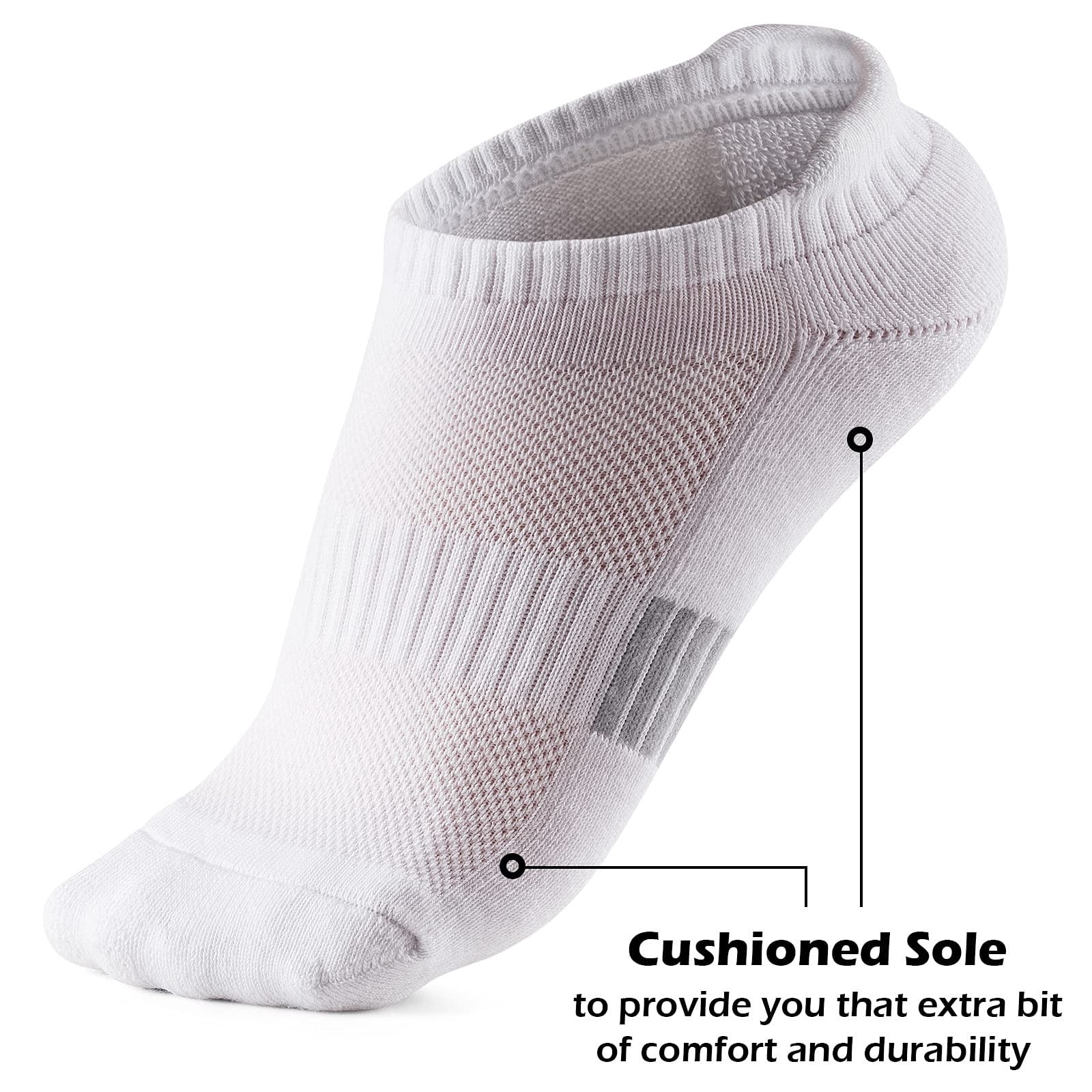 Wancir Running Ankle Socks for Women Athletic Cotton Cushioned 5 Pairs Workout No Show Socks Women