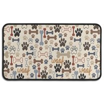 Paw Prints and Bones Door Rugs,Washable Non Slip Door Mats Indoor,Decorative Door Mats,Entry Mat Indoor for Entrance,Bedroom,Kitchen,Bathroom,30"x17"
