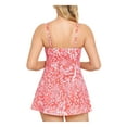 thumbnail image 2 of Swim Solutions PINK MULTI Mix It Up Bow-Front Tummy-Control Swimdress, US 10, 2 of 2