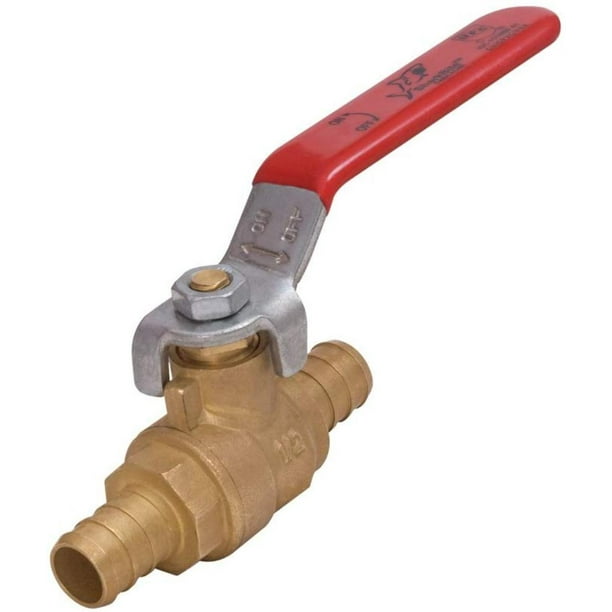 22462LFA Barb Ball Valve 3/4 inch, Water Valve Shut Off, Crimp Rings, Clamp Rings, BALL VALVE