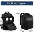 thumbnail image 3 of Equipaje de cabina 40x20x25 para avión, mochila de viaje de 20L, equipaje de mano, color negro, 3 of 5