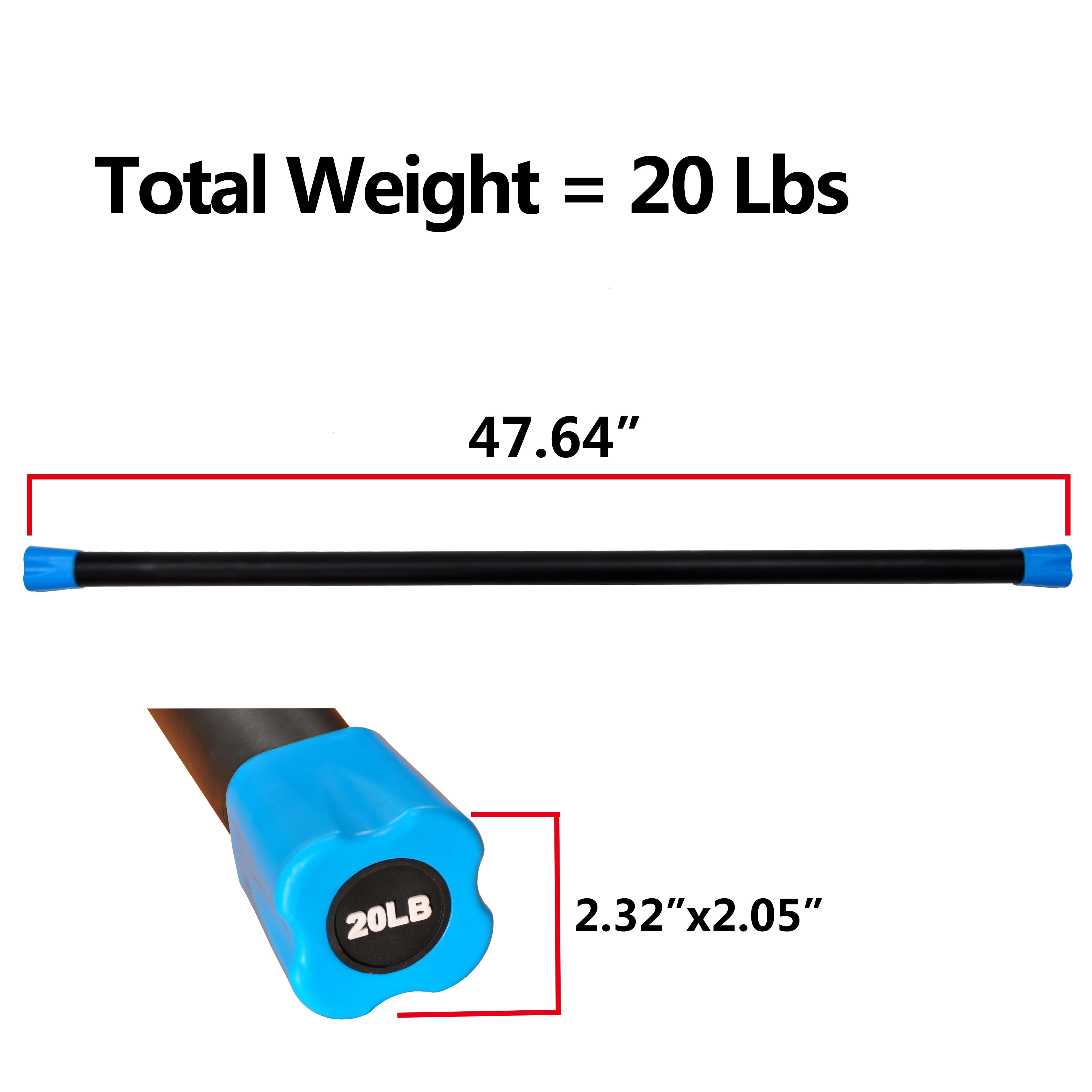 BalanceFrom 30lb Weighted Workout Bar Walmart