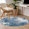 thumbnail image 4 of Round Rugs 4Ft, Blue Grey Round Area Rug Washable Indoor Throw Carpet, Oil Painting Modern Abstract Soft Non Slip Circle Rug for Kitchen Nursery Room Home Decor Aesthetic, 4 of 8