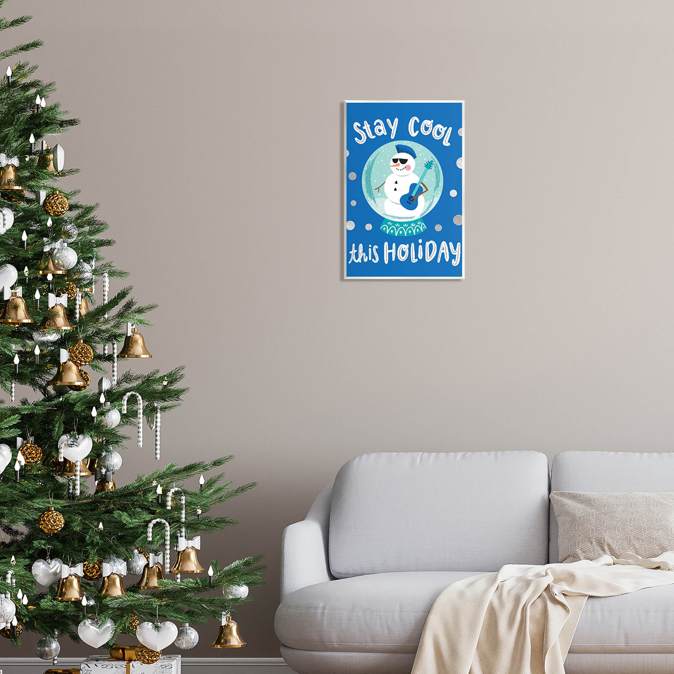 Stay Cool This Holiday Musician Snowman Holiday Graphic Art Unframed Art Print Wall Art