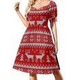 thumbnail image 2 of GRIEGO: Vestido de verano de manga corta con estampado de friso fresco de damas de la corte de la antigua Grecia., 2 of 7