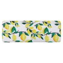 Yellow Lemon Fruit Branches White Pattern Kitchen Rug Mat,Kitchen Runner Rugs Non Skid Washable,Decorative Kitchen Floor Mats for Kitchen,Sink,Laundry,17"x47.2"