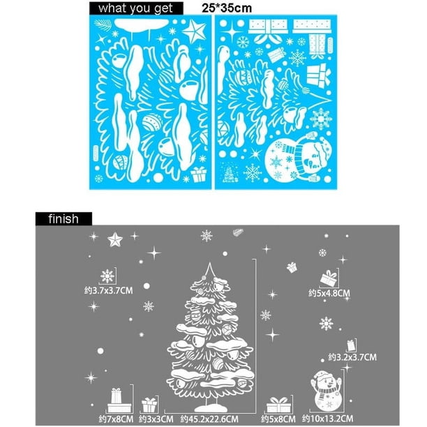 Pegatinas de Feliz Navidad para el hogar, decoración de ventana, copo de nieve, Papá Noel, alce, muñeco de nieve, pegatina de pared, decoración de escaparate, 2024