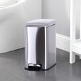 thumbnail image 2 of CL.HPAHKL Small Bathroom Trash Can with Soft Close Lid, 1.3 Gallon Stainless Steel Garbage Can with Removable Inner Bucket, Foot Pedal, Mini Trash Bin for Toilet, Home Office (Silver, 2 Pack), 2 of 7