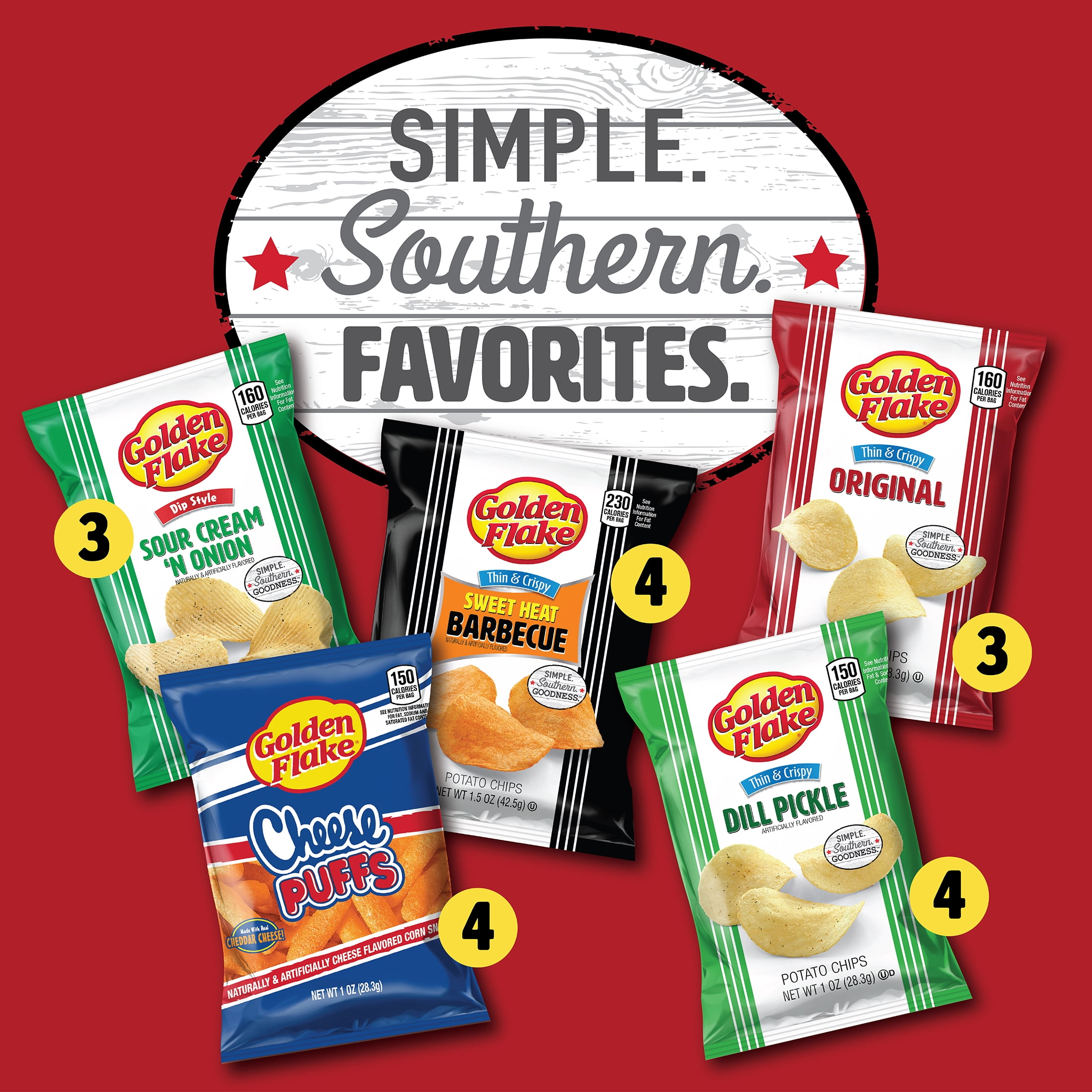 Golden Flake Classic Mix Snack Sack, Variety Pack, 1 oz, 18 Count