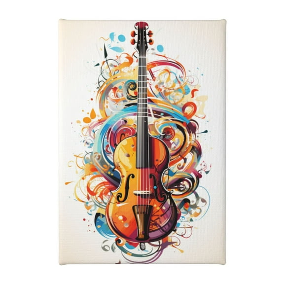 8x12 inch Canvas Frameless Painting Colorful Violin Prints,Music Room Decor Accessory,Indoor Home Living Room,Bedroom,Studio,Music Room Decor Art Posters & Prints,Gift For Violin Enthusiast