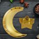 thumbnail image 5 of Bandeja para servir comida de Ramadán con forma de luna y estrella, para mesa de Eid al-Fitr Luna Estrella Dorada, 5 of 9