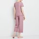 thumbnail image 5 of Gibobby Pijamas para mujer Camiseta informal de manga corta con cuello redondo para mujer con dobladillo festoneado diseño de Color sólido ropa para el(Rosa,G), 5 of 5