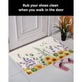 Shaggy Bath Mat, Vintage Purple Lavender Sunflowers NonSlip Bathroom
