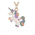 thumbnail image 2 of Adorable White Unicorn with Rainbow Colorful Hair Goldtone Trim Necklace Jewelry J-63-N, 2 of 5