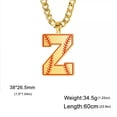 thumbnail image 6 of Baseball Initial A-Z Letter Pendant Necklace Cuban Chain Stainless Steel Jewelry, 6 of 7