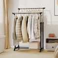 thumbnail image 2 of Patiojoy Rolling Clothes Rack Double Rod Garment Rack with Adjustable Height, 2 of 9