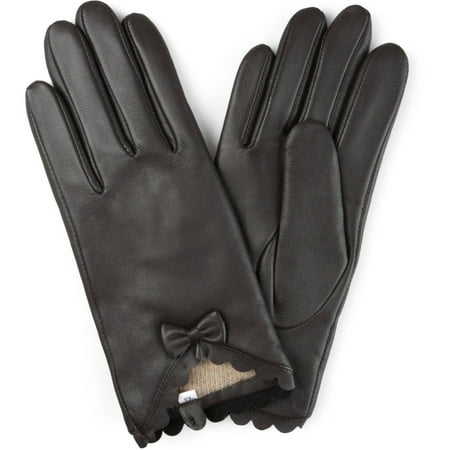 Ladies Leather Driving Gloves - Brinley Co. Womens Wool Lined Fashion Leather Sheepskin Driving Gloves