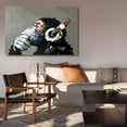 thumbnail image 6 of Listen to Music Monkey Oil Painting Canvas Poster Bedroom Decor Sports Landscape Office Room Decor Gift,Frame-style,16x24inch(40x60cm), 6 of 8