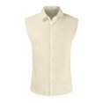 thumbnail image 1 of Men's Summer Hawaiian Solid Color Sleeveless Button-Down Shirt 6XL, 1 of 4