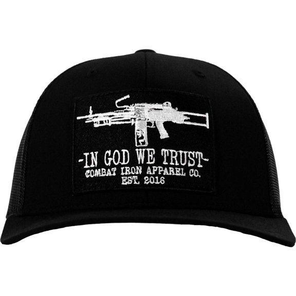 In God We Trust Patch Snapback Hat Black / Black
