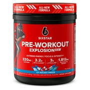 Six Star Pro Nutrition Pre-Workout Powder Explosion 2.0 Electrolyte Matrix, Icy Rocket Freeze, 9.52 oz