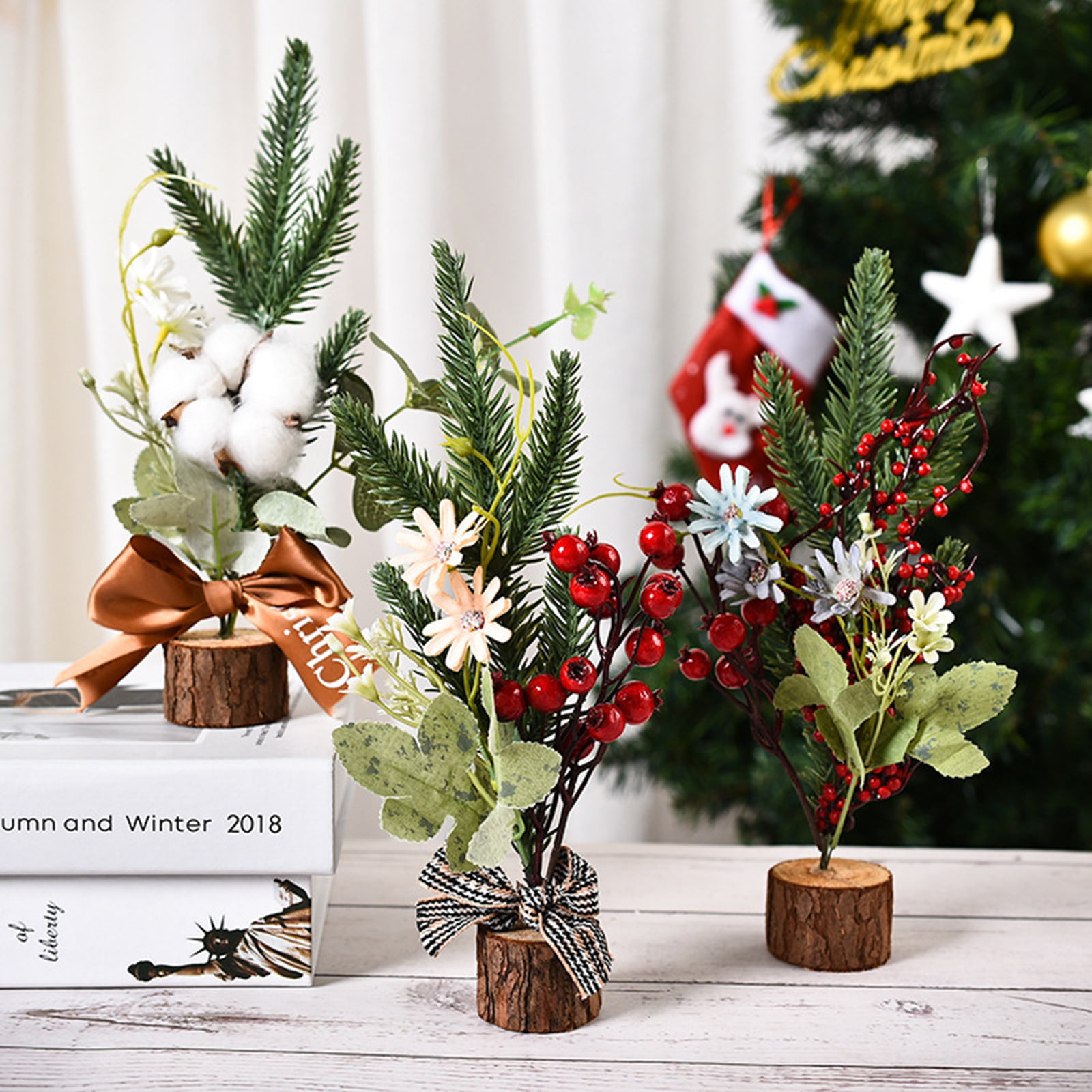 Artifical Tree,Artifical Plant,Fake Trees for Outdoor and Indoor,100Pcs Pine Branches Artificial Fake Plant Artificial Flower Branch Christmas Party Decoration DIY Bouquet Accessories