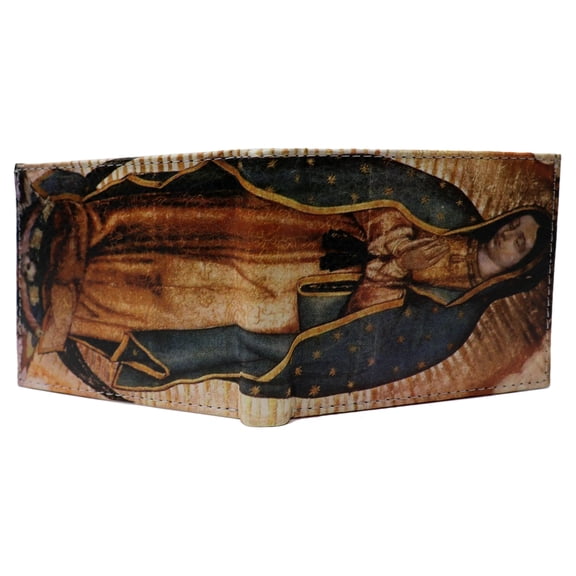 Virgin Mary Our Lady of Guadalupe Leather Bi-Fold Bifold Wallet