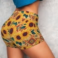 thumbnail image 4 of Balery Bohemian Sunflower Pantalones cortos de entrenamiento estampados para mujer, sin costuras, ajustados, para gimnasio, yoga, correr, deportes, ejercicio activo, fitness.-XX-Large, 4 of 8
