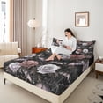 thumbnail image 4 of Castle Fairy Animal Bats 4pcs Bed Sheets for Teens,Chic Flower Rose King Sheets,Festival Halloween Super Cozy Sheet Set,Breathable Home Decor, 4 of 7