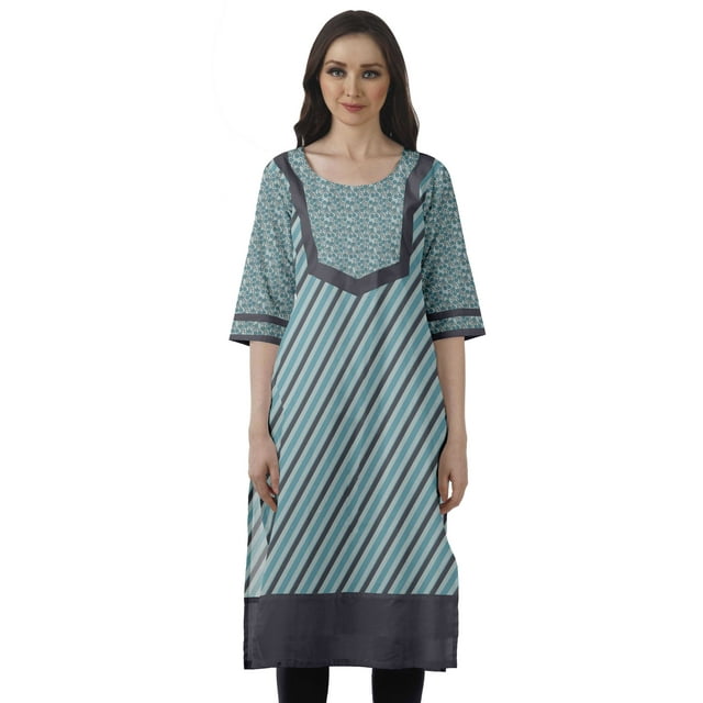 Moomaya Kurti Droite de Designer pour Femmes Tunique Indienne Imprimée Haut Long Kurta