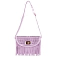 thumbnail image 3 of Women's Faux Patent Leather Fringe Crossbody Purse with Detachable Vegan Leather Strap, 3 of 4