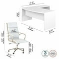 thumbnail image 3 of Echo 72W Bow Front L Shaped Desk and Chair Set in Pure White - Engineered Wood, 3 of 7