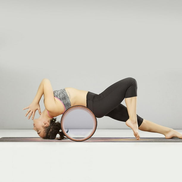 Yoga Circles Yoga Wheel Resilient 200kg Bearing Rubber For Bodybuilding Fitness Wood Grain Inner Ring
