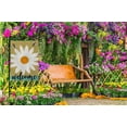 thumbnail image 4 of Daisy Welcome Burlap Garden Flag Double Sided Premium Fabric Bee on a Wild White Daisy Outdoor Decoration Banner for Yard Lawn 12.5" x 18", 4 of 6
