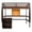 Espresso, variant on Full Loft Bed with Desk Bookcase Storage Cabinet, Solid Wood Slat Bed Frame with Writing Board Ladder for Child Kids Teens